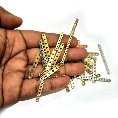 100 Grams  Pkg. Mix Spacer Bar multi hole Sale lot unbeatable price Antique gold and antique silver