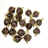 20 Pcs Wire Wrapped Purple heart beads on Sale size about 12~14mm