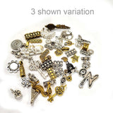 50 Pcs Pkg. Small Charms Beads Connectors and findings mix