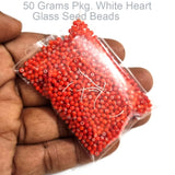 In 2 Package Good Quality of White Heart Red Glass beads in size 11/0