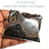 50 Grams Pkg. Glass Buggle Beads