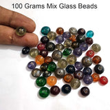 100 Grams Pkg. Multi color glass disc beads