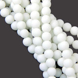 8mm Matt Smooth Round White Solid Color Glass Beads for Jewelry Making