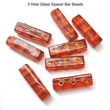 25 Pcs Glass Beads Spacer 3 Hole for bracelets making beads