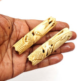 2 Pcs Bone handmade natural large beads and large hole