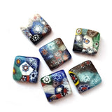 20 Pcs Without hole cube cabochon millefiori