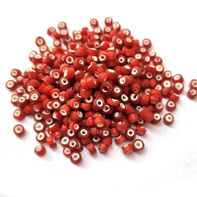 100 Grams small beads white heart