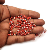 100 Grams small beads white heart