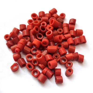 100 GRAMS PKG. SALE ECONOMY QUALITY GLASS BEADS RED COLOR