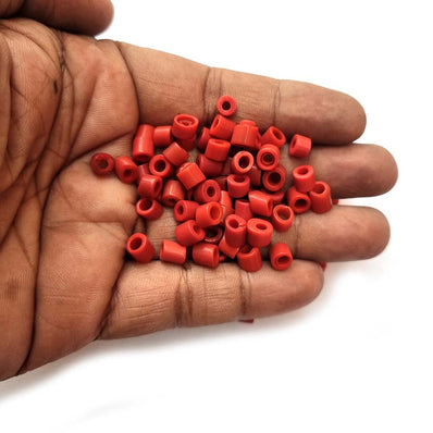 100 GRAMS PKG. SALE ECONOMY QUALITY GLASS BEADS RED COLOR