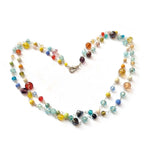 Sale Fashion beaded link chain necklace multi color 2 row