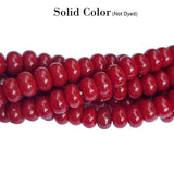 RONDEL SHAPE' 6X8 MM' PLAIN SMOOTH SURFACE 16 INCHES LONG' 84-86 PIECES' ORIGINAL COLOR' NOT DYED GLASS BEADS SOLD BY PER LINE PACK