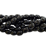 Per Line Jet Black Oval in size about 8x6mm, Solid Color Glass Beads