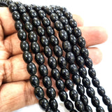 Per Line Jet Black Oval in size about 8x6mm, Solid Color Glass Beads