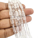 Per Line Crystal Clear Glass Cube Beads Sold Per line about 38~39 beads in size about 5x9mm