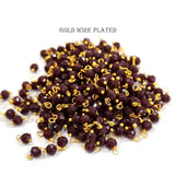 100 Pcs Faceted Solid Opaque gold plated Loreal small charms, size about 4mm, Earring adornment jewelry findings bead charms