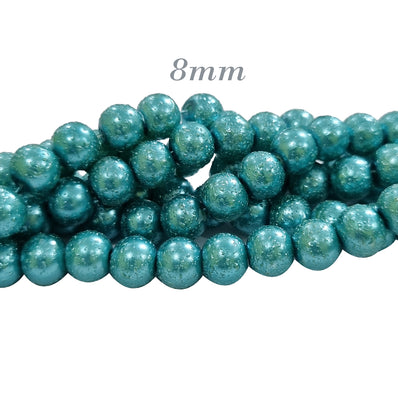 PER STRAND, APPROX 110 BEADS, SIZE 8MM SUGARED GLASS PEARL BEADS FANCY