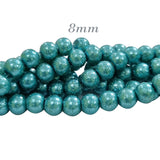 PER STRAND, APPROX 110 BEADS, SIZE 8MM SUGARED GLASS PEARL BEADS FANCY