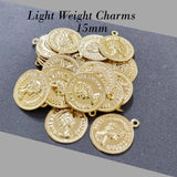 100 Pcs Light weight Silver charms for jewelry adornment  in size about 15mm