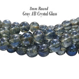 SUPER QUALITY' SMOOTH ROUND 8 MM FIRE POLISHED GLASS BEADS' APPROX 68~70BEADS SOLD BY PER LINE PACK