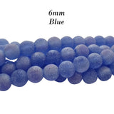 Blue, 6mm Frosted Matt Austrian Crystal Beads High Quality Glass Loose/string Beads Handmade DIY Jewelry Making