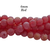 Red, 6mm Frosted Matt Austrian Crystal Beads High Quality Glass Loose/string Beads Handmade DIY Jewelry Making