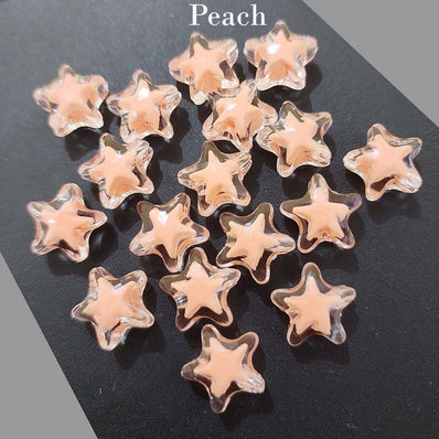 50 Pcs Pkg. Star Beads Fine quality of Acrylic Material for Jewelry Making, Peach Color
