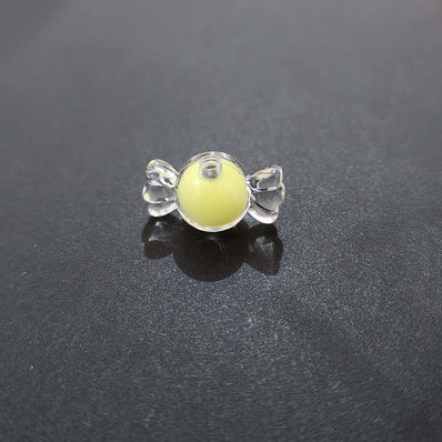 25 PCS PKG. CANDY BEADS FINE QUALITY OF ACRYLIC MATERIAL FOR JEWELRY MAKING, Yellow COLOR