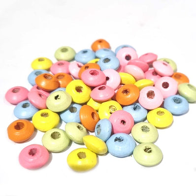 Pastel color Multi Wood Beads Size about 12x6mm Disc  Shape, Sold By 50 Grams, Approx. 190+ Beads