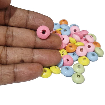 Pastel color Multi Wood Beads Size about 12x6mm Disc  Shape, Sold By 50 Grams, Approx. 190+ Beads