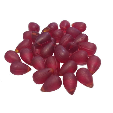 25 Beads Loose Glass matt dull frosted red color glass beads