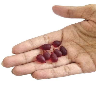 25 Beads Loose Glass matt dull frosted red color glass beads