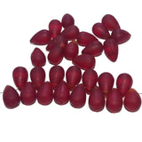 25 Beads Loose Glass matt dull frosted red color glass beads