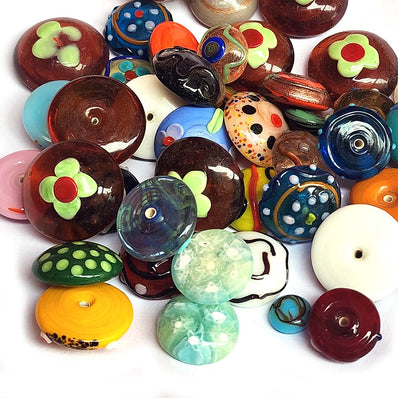 20 Pcs Random Mix Lampwork Handmade Glass Cabochons
