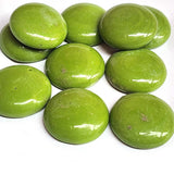 10 Pcs, 27mm big  lime green color glass cabochons without hole glass stone for art and crafts project