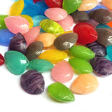 100 pcs pack, drop shape mix glass stone in size about 12x15mm