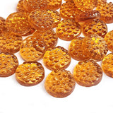 100 Pcs Pkg. 14mm Glass Cabochon, Dotted, Peach color without hole glass stone for art and crafts project