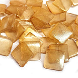 50 Pcs Glass Square stone peach color without hole glass stone for art and crafts project