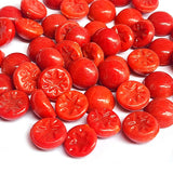 100 pcs pkg. Red coral color round glass cabochons, without hole glass stone for art and crafts project