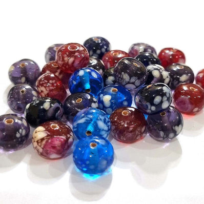 Fancy Indian Lampwork Glass Beads 4oz (25+)