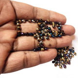 50 Grams Pkg. Faceted Rondelle Shapes Mix Metallic Crystal Beads in size about 3 and 4mm