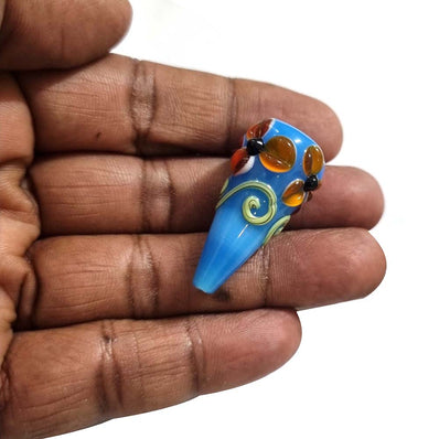 2 PCS PKG. DROP FLOWER LAMPWORK BEADS FOR JEWELRY MAKING, big size