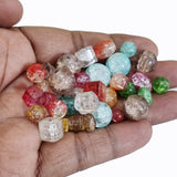 Unbitable Price Crackle Glass Beads Mix Available in 2 kind of Package 50 grams and 100 Grams