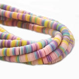 Multi Mix COLOR PER STRAND/LINE 6MM WASHER FIMO CANDIES DESIGNER RUBBER BEADS POLYMER CLAY BEADS FOR CRAFT AND JEWELRY MAKING, APPROX 350 BEADS IN A LINE, ONE LINE HAS ABOUT 14.5 INCHES LONG