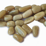 INDIAN AGATE  Beige Tumble Stone Beads Natural, Sold Per Line 14 inches long, Approx 21~22 Beads.