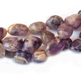 Amethyst Tumble Stone Beads Natural, Sold Per Line 14 inches long, Approx 22~23 Beads.