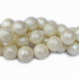 10mm off white sugered round glass pearl beads approx 80~82 beads