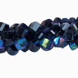 8mm  helix cut black AB Crystal Glass beads, priced per strand  strand length 16 inches