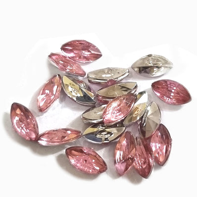 500 Pcs Boat Shape Acrylic Rhinestones Flat Back Approx size shown on images