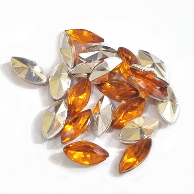 500 Pcs Boat Shape Acrylic Rhinestones Flat Back Approx 6x9mm size shown on images